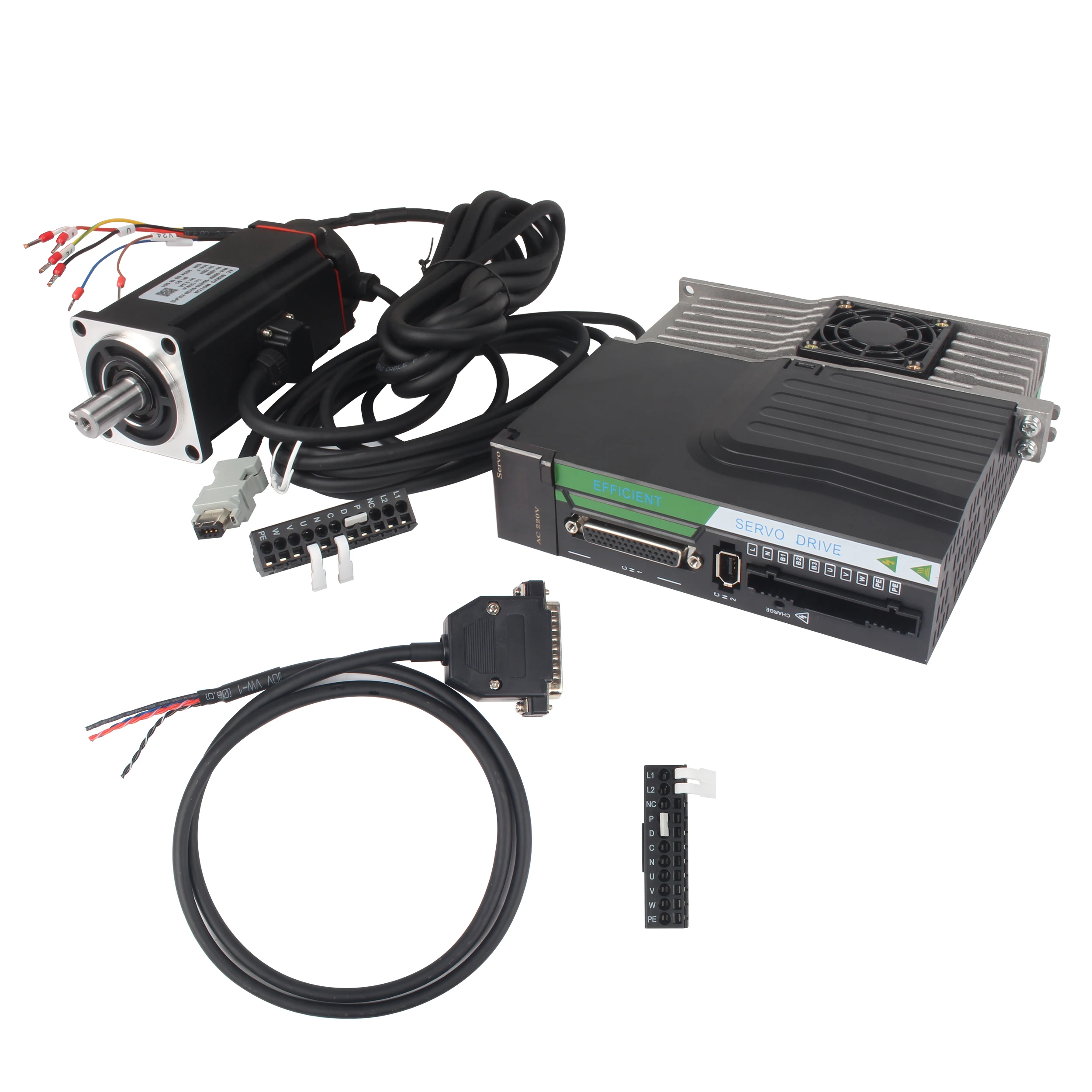 Yichuan 400W AC Servo Motor Kit With Power‑off Brake 1.27N.m 3000RPM 17‑Bit Magnetic Encoder 110V Servo Driver for CNC Lathe Router