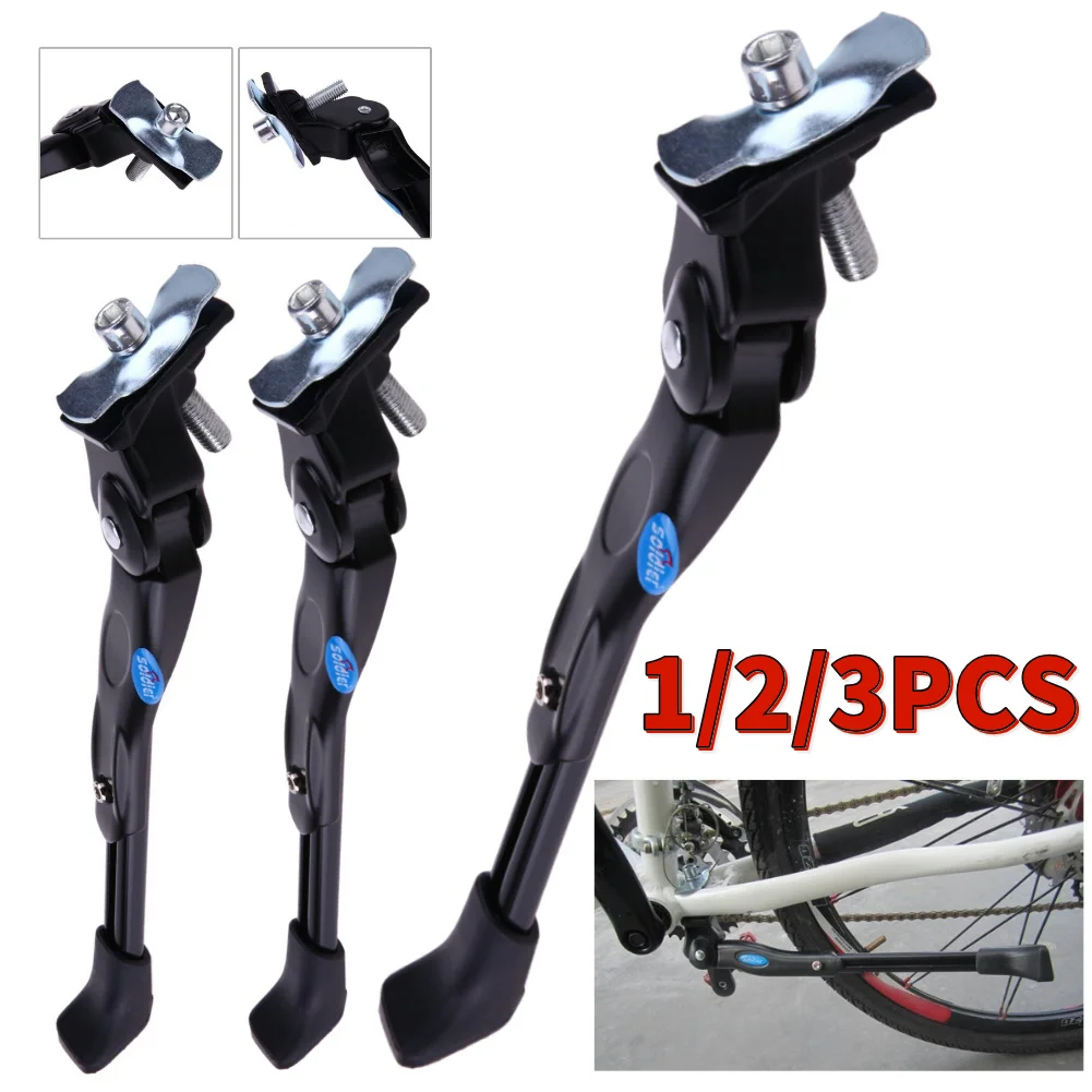 Mountain Bike Tripod Kick Stand Side Kickstand Adjustable Kick Stand with Inner Six Angle Screw for 16inch 24inch 26inch Bike