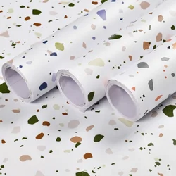 Terrazzo Solid Color Waterproof Self Adhesive Wallpaper For Living Room Kids Bedroom Decor Vinyl Kitchen Cabinet Contact Paper