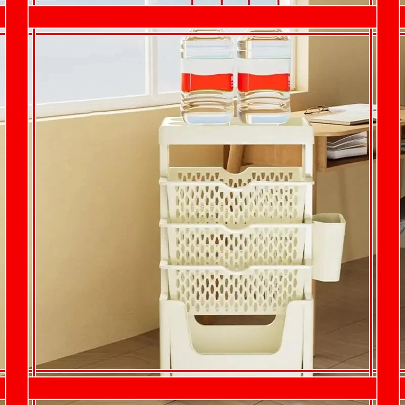 

Mobile Bookshelf With Wheels Multifunctional Snack Container Book Storage Holders 5 Tier Bottle Rack Food Rolling Cart Home Item
