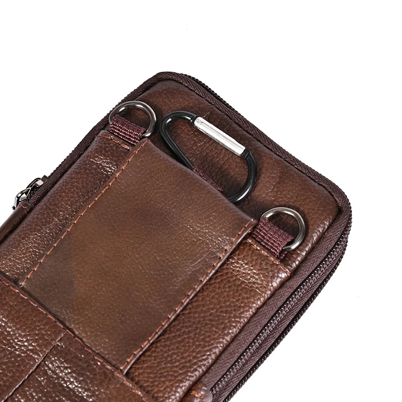 Portafoglio a tracolla vintage da uomo in vera pelle - Grande capacità per carte di credito, contanti e altro ancora