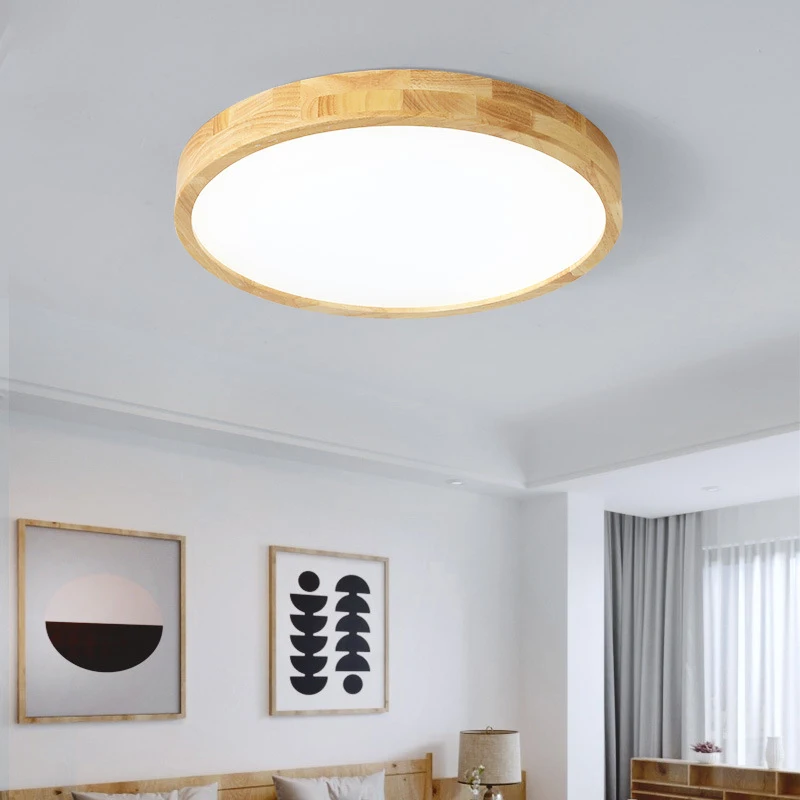 الشمال LED ضوء السقف 23/30/40 سنتيمتر خشبية مصباح دائري غرفة نوم غرفة المعيشة المطبخ غرفة الدراسة الممر داخلي Led الإضاءة بريق #2