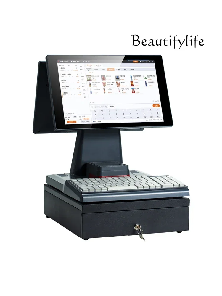 Touch Screen Supermarket Cash Register Convenience Store Supermarket Scan Code Weighing Small Cash Register System