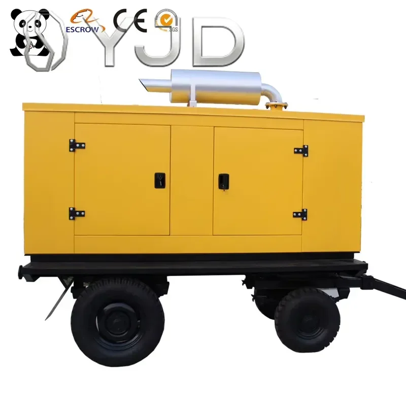 120KW/150KVA Mobile Trailer diesel Generator Silent Genset Movable Electric Start dynamo Generator