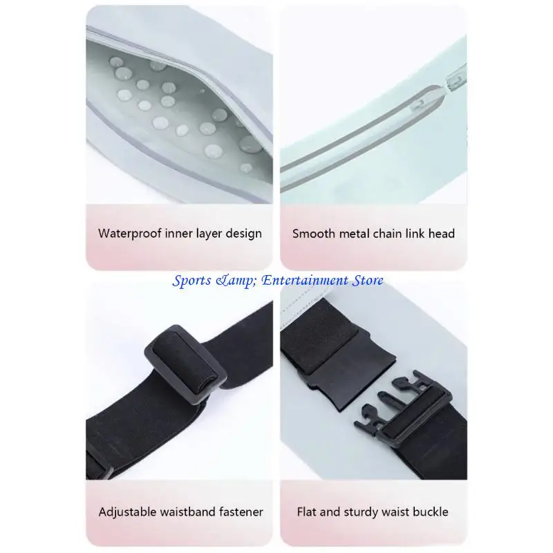 G7NF Lightweight Waist Bag 3-Pocket Design Sweatproof Comfort For Outdoor Exercise