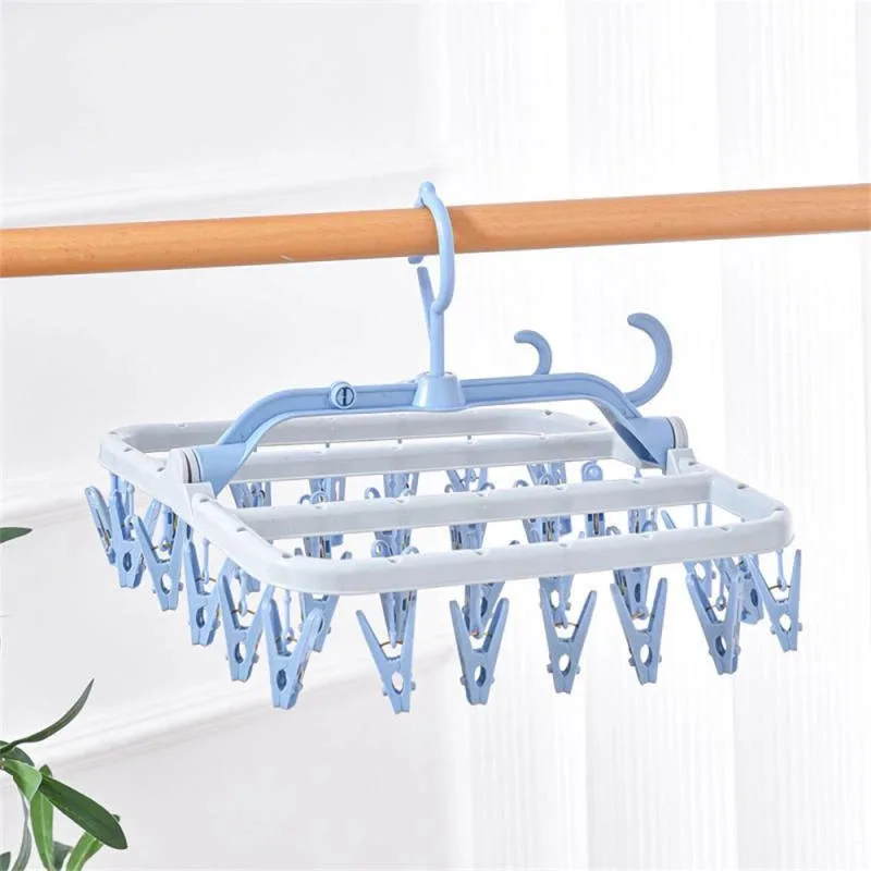 32 Clips Folding Clothes Dryer Hanger Windproof Socks Underwear Drying Rack Household Children Adults Storage Laundry Rack - Image 5