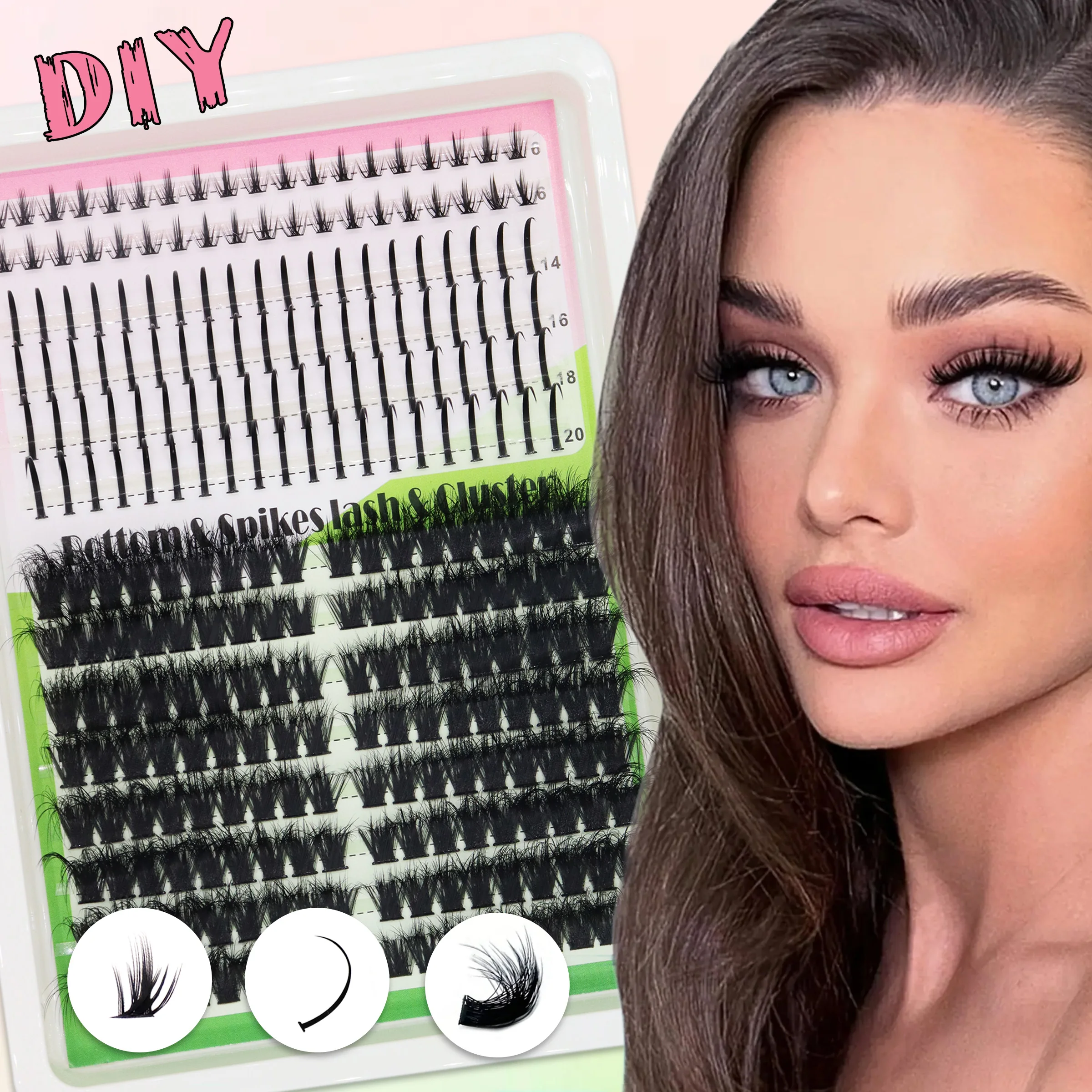 Handmade Premium Segmented Cluster Lashes Mixed Bottom Fairy & Fox Eye Clusters Soft Self-graft Lashes Extended Length
