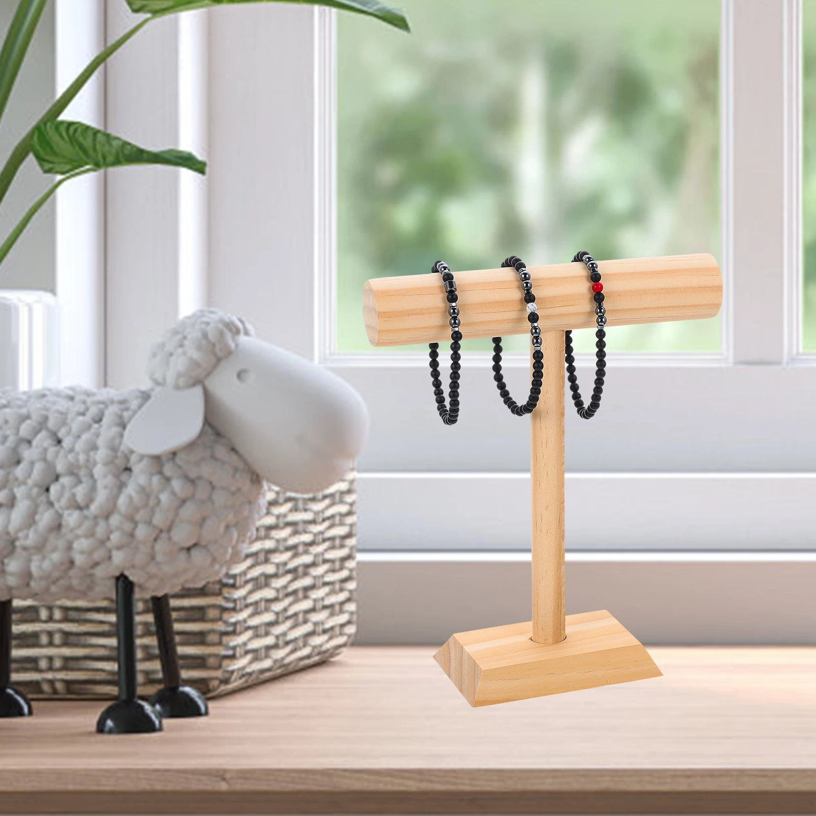 

Multifunction Solid Wood Display Stand Necklace Tabletop Holder Bracelet Watch Rack