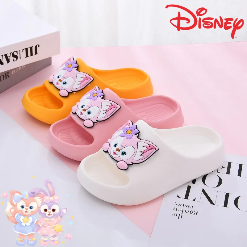 

Cartoon Disney LinaBelle for men and women summer cute creative pattern sandals, soft soles, non-slip wearable EVA flip-flops