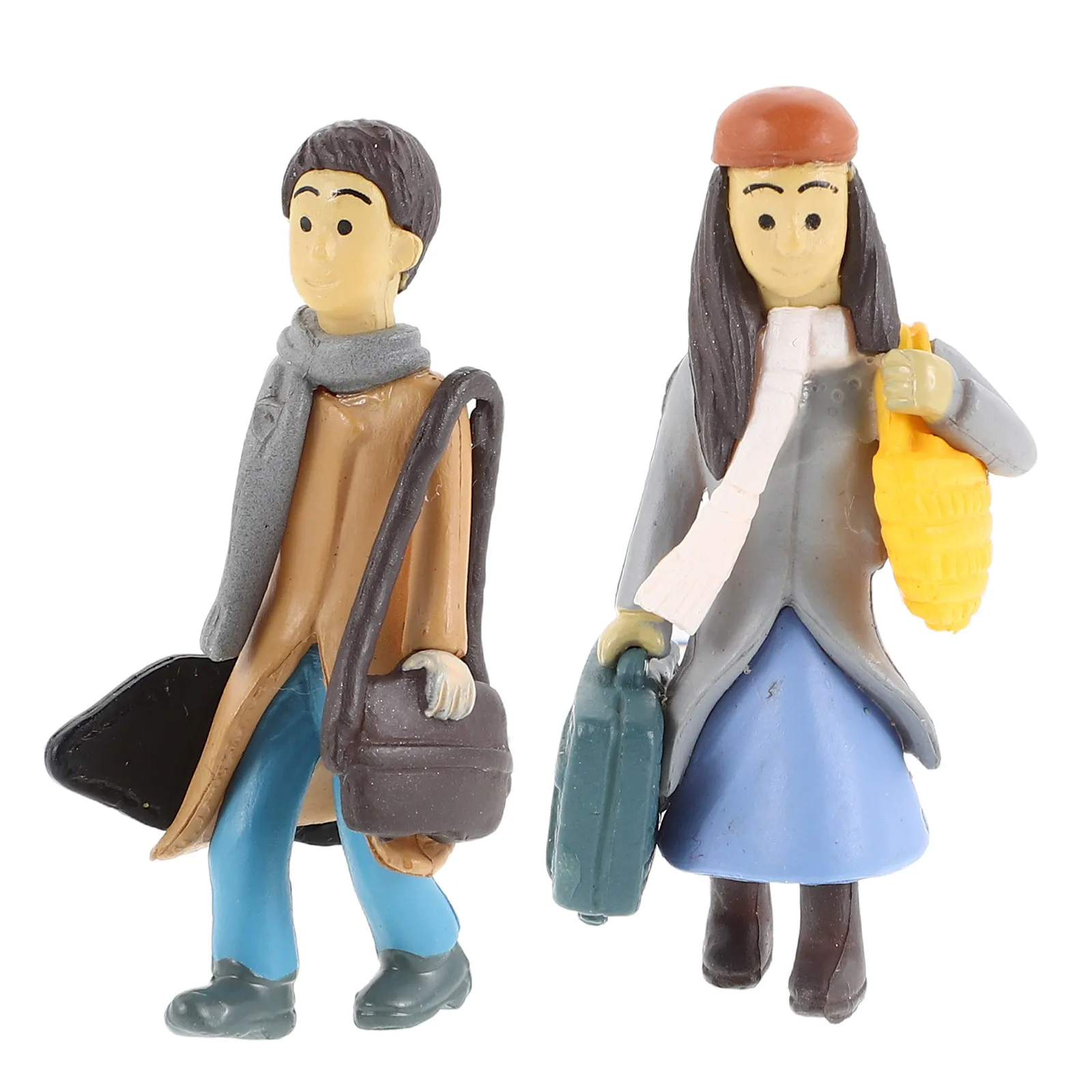 1Pair Meticulously Crafted Romantic Couple Statue Plastic Micro Landscape Ornament for Home Decor Desktop Bedroom Dollhouse