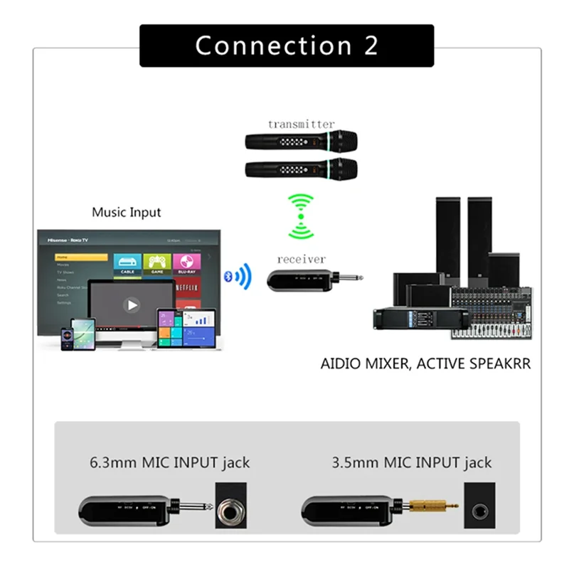 

AY14 -UHF Wireless Microphone Handheld Bluetooth Karaoke Microphone Recording Studio Home Party Singing For Car Speaker
