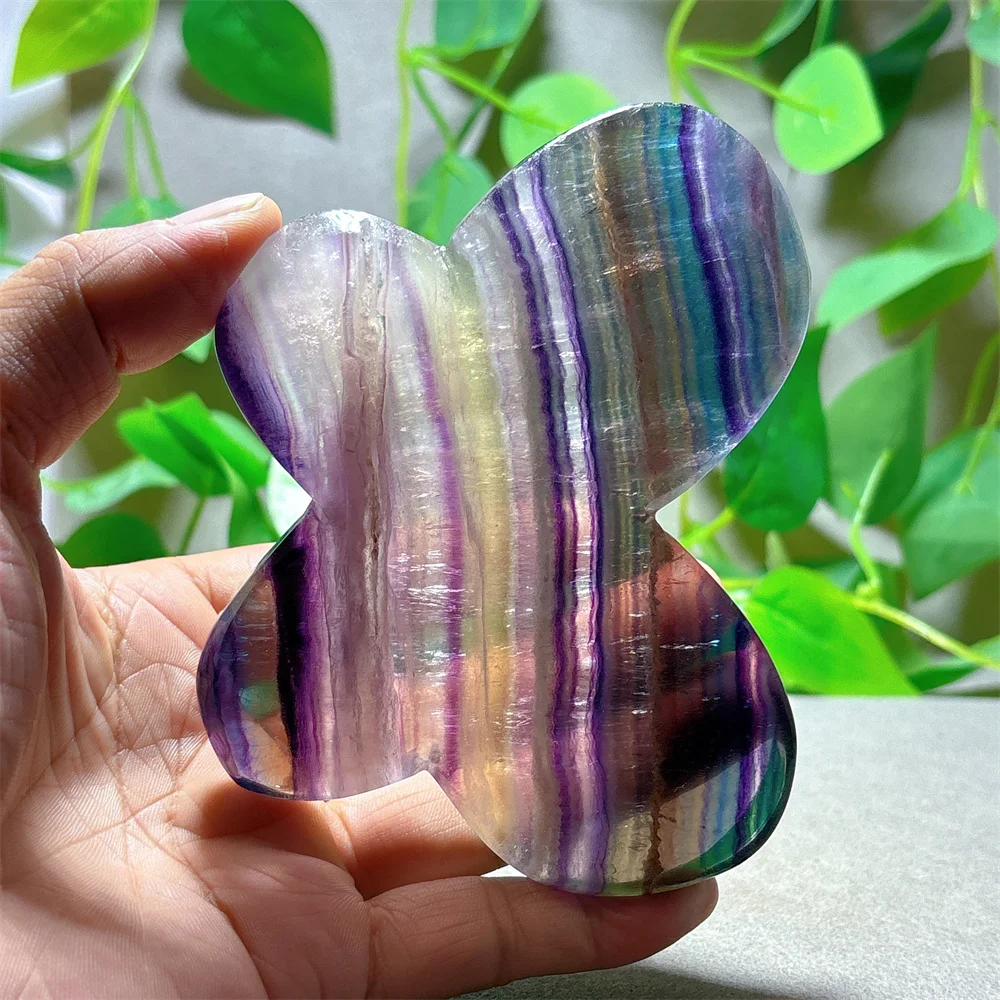 Rainbow Fluorite Double Wing Crystal Natural Stone Quartz Stone Minerals Home Decoration Reiki Love Craft Gifts Energy Healing