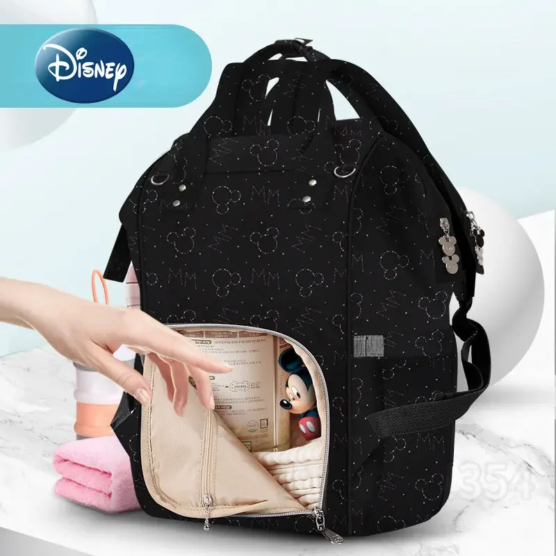 Disney Mickey Original New Diaper Bag Backpack Luxury Brand Baby Bag Large Capacity Multifunctional Cartoon Baby Diaper Bag