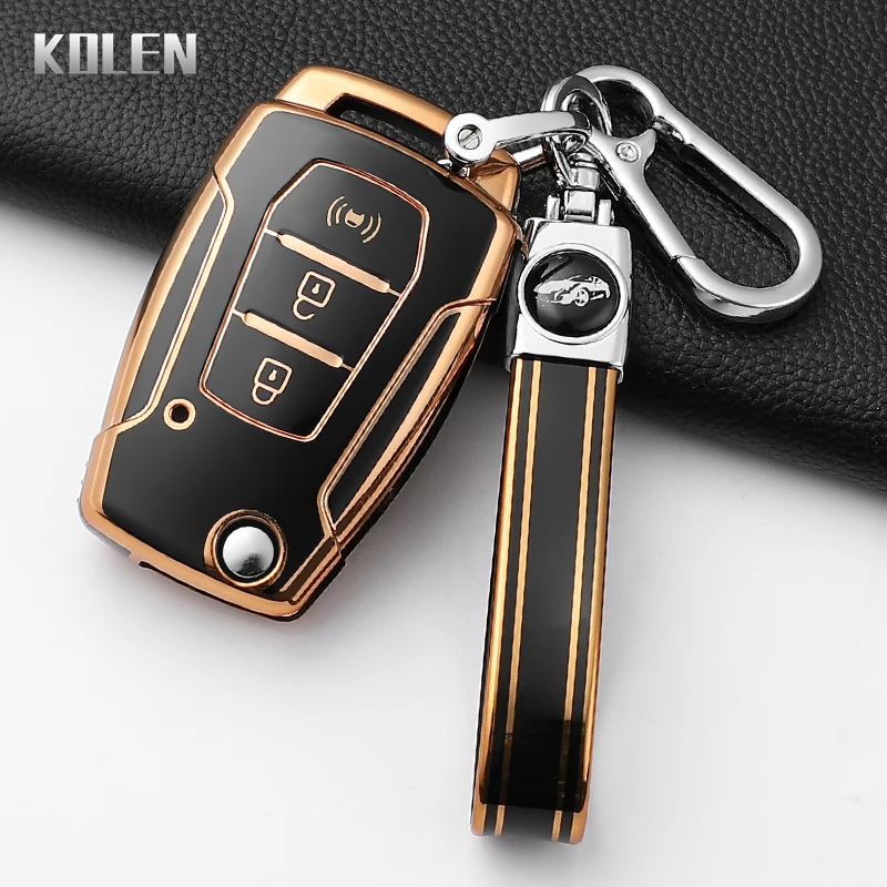 Moda tpu caso chave do carro capa para ssangyong kyron actyon tivolan korando rexton tivoli protegido chaveiro escudo fob acessórios