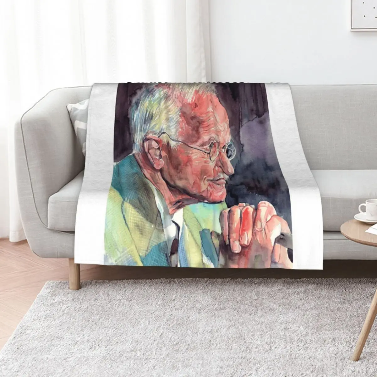

Carl Gustav Jung Portrait Throw Blanket Bed covers Nap Decorative Sofas valentine gift ideas Blankets