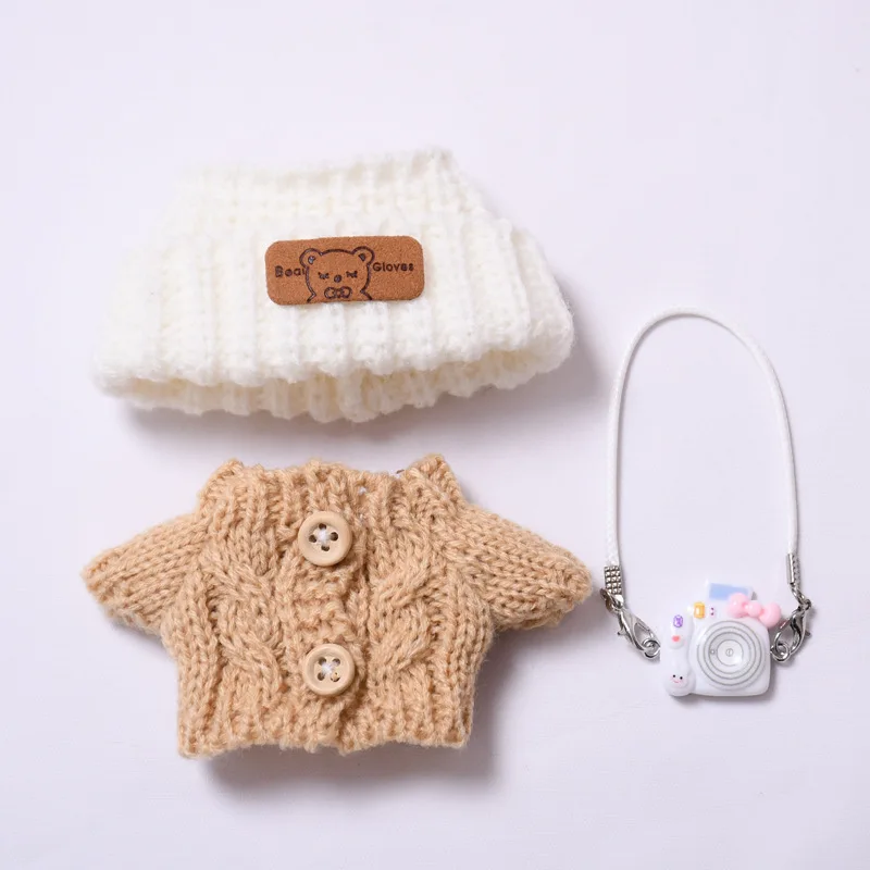 

Мини-кукольная одежда, аксессуары для лабу для куклы эльфа, вязаный рождественский витой однотонный свитер Санта-Клауса, одежда