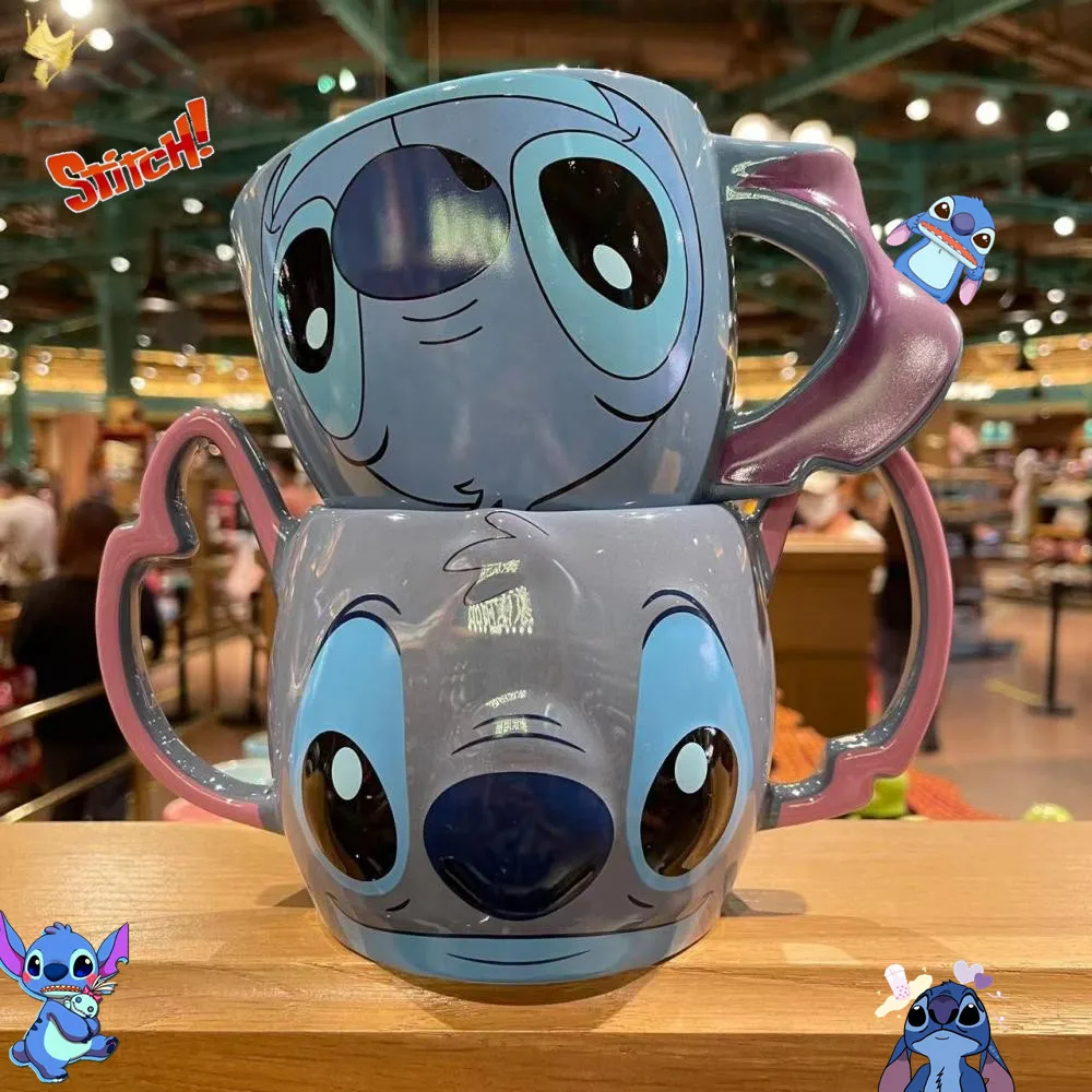 

Stitch Porcelain Cup Kawaii Student Dormitory Water Glass Cartoon Desktop Ornaments Decorate Fashion Daily Necessities Cjild