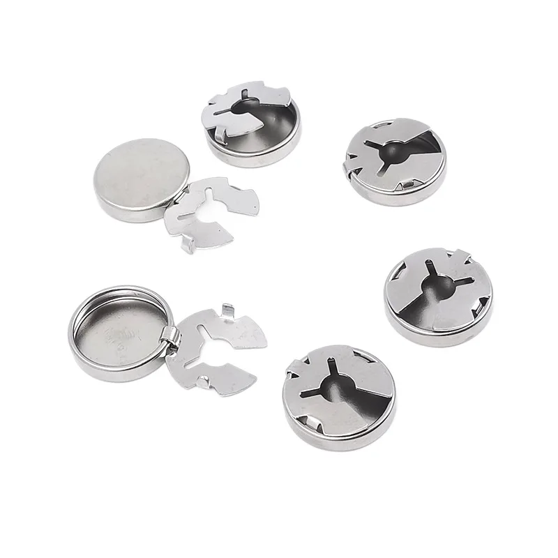 10Pcs Per Lot Stainless Steel Turtle Clasp Cufflinks Blank Smooth Round Bezel Tray Cabochon Base DIY Handmade Shirt Accessories