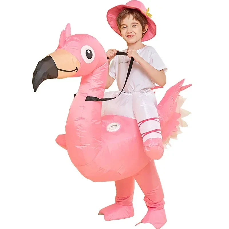 ❤2026✚Inflatable Costume Kids Riding On Flamingo Costumes Fancy Dress Party Halloween Cosplay Costume for Adult◀ view 2