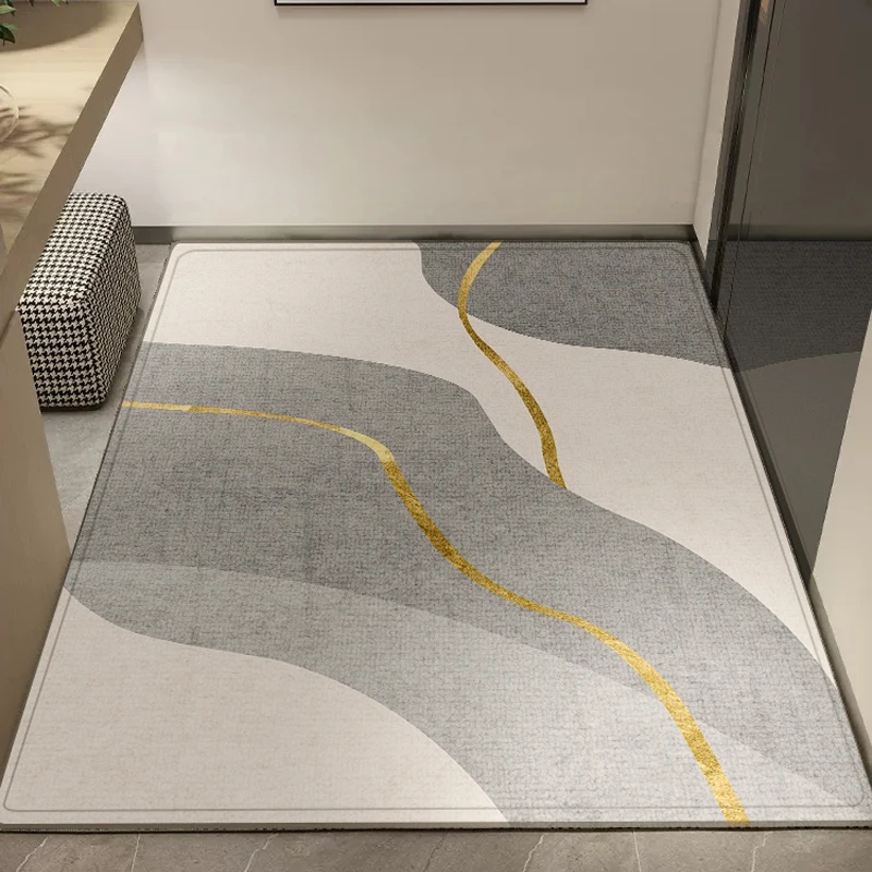 VIKAMA Abstract Lines Entry Floor Rug Anti-Slip And Durable Entry Mat For Living Room And Bathroom, Rug For Home Decoration