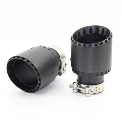 Automobile Universal Carbon Fibre Tail Throat Aluminium Alloy Black Wheel Single Out Twill Matte Exhaust Nozzle Tip