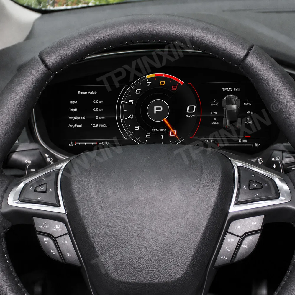 12.3 Inch Screen Digital for Ford Mondeo 2013-2021 LCD Gauges Instrument Virtual Driving Cluster Cockpit SpeedoMeter Dashboard