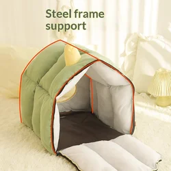 Cama cerrada cálida para gatos de interior – Nido y cueva acogedora