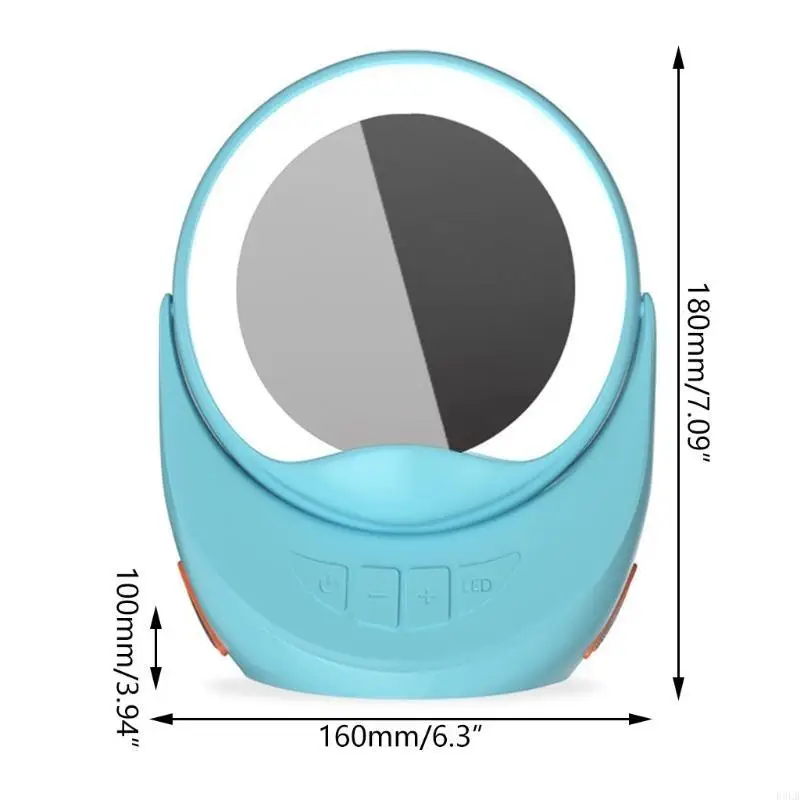 مرآة مكياج مكبرة جديدة لعام 2025 مع حامل للهاتف المحمول وراديو FM وشحن لاسلكي