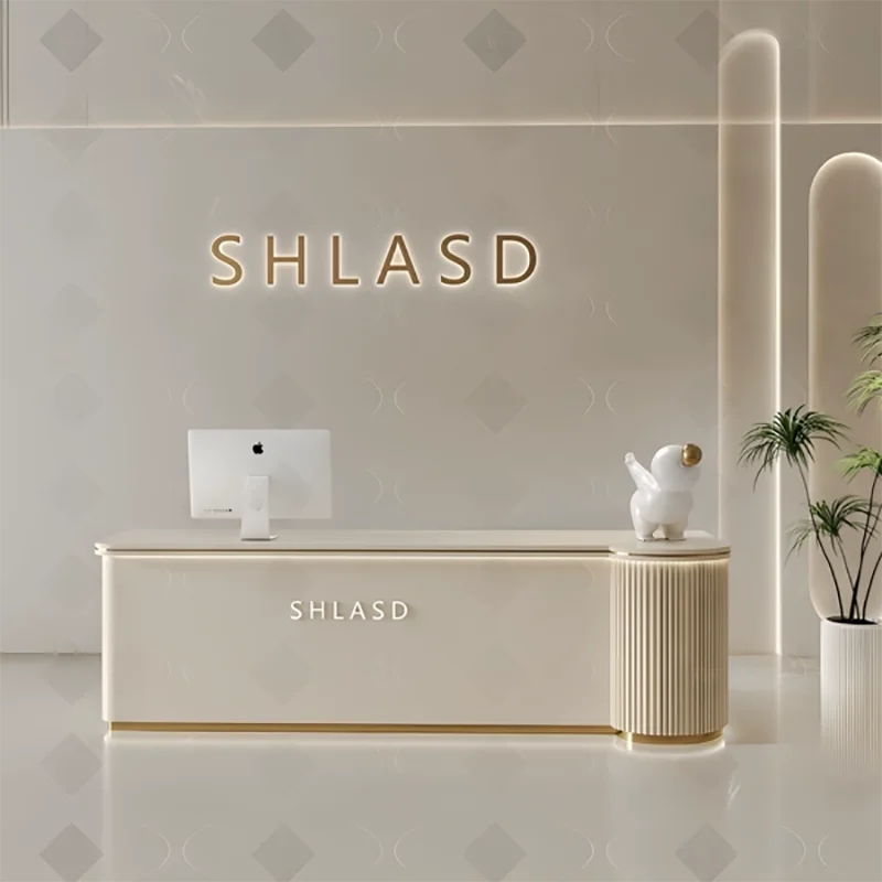 

Luxury Nordic Bar Counter Storage Modern Classic Unique Reception Desk Senior Professional Toonbank Winkel Commercial Furniture