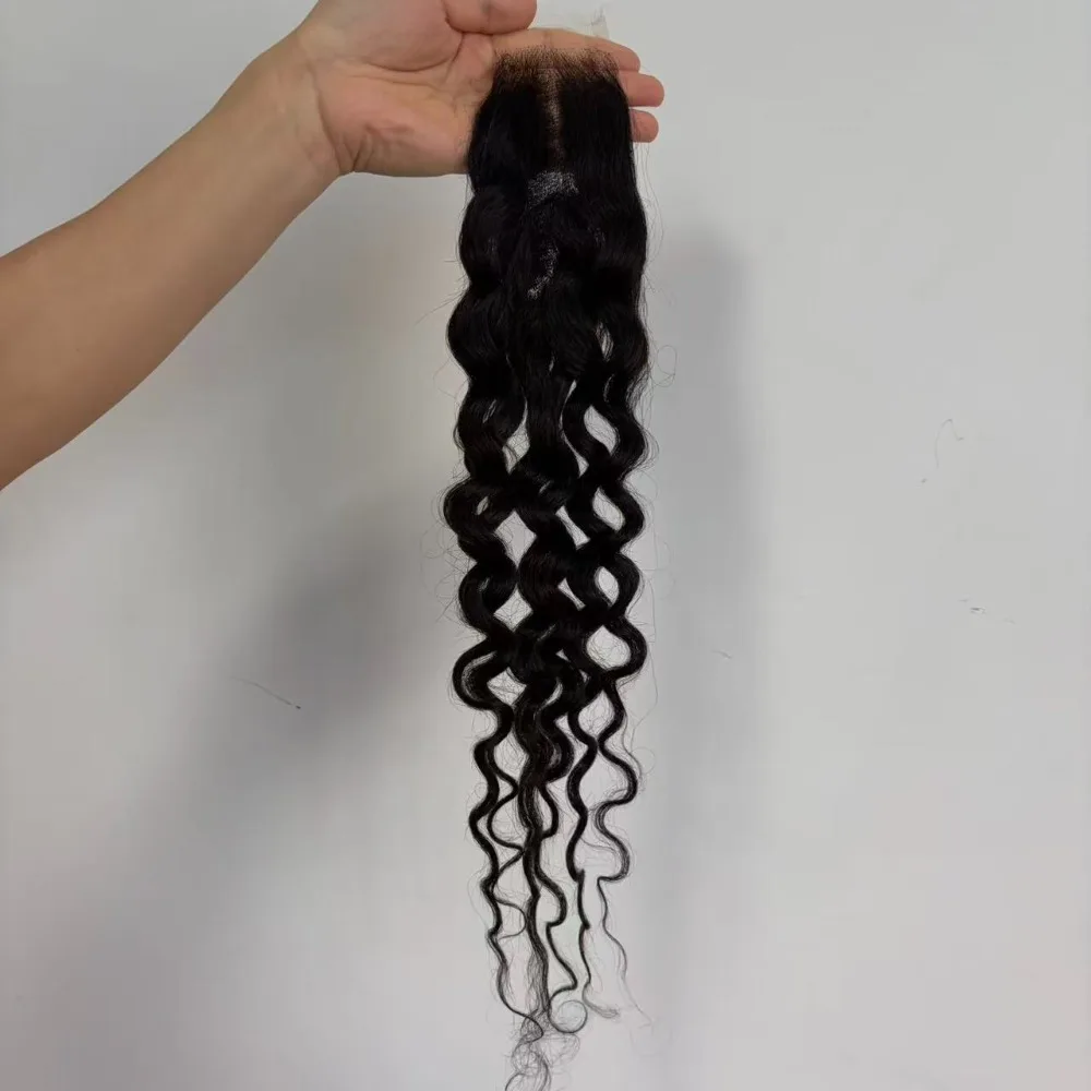 HD 2x6 Lace Closure, Naturfarben, burmesisches gelocktes Echthaar, brasilianisches Virgin Remy Haar, vorgezupft, Babyhaar, kein Haarausfall, keine Verfilzungen – Detail 5