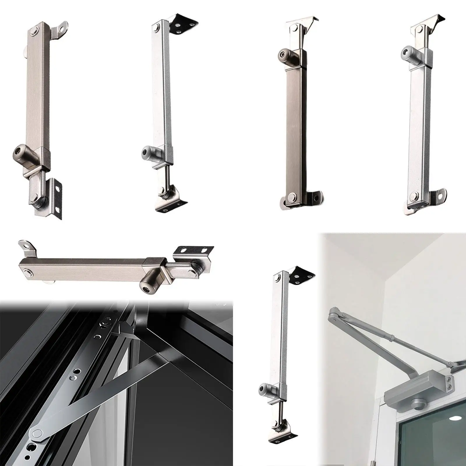 Adjustable Casement Window Stay Knob Lock Stainless Steel Window Hinge Support for Commercial Spaces