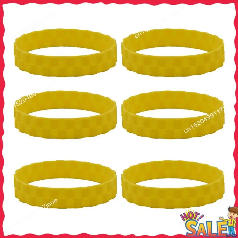 

BOFO 6 PCS Anti-Slip Tire Skin Yellow Replacement Parts For Roborock S50 S55 S6 S5 Max Xiaomi Robot 1S 2S T4 T6 1C