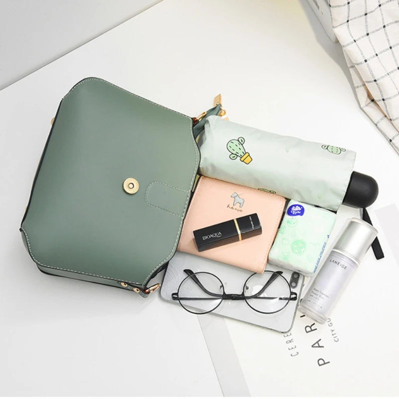 Borsa da donna stile coreano nuova tendenza della moda tutto-fiammifero borsa a tracolla in materiale PU borsa a tracolla Mini borsa per telefono borsa quadrata Casual