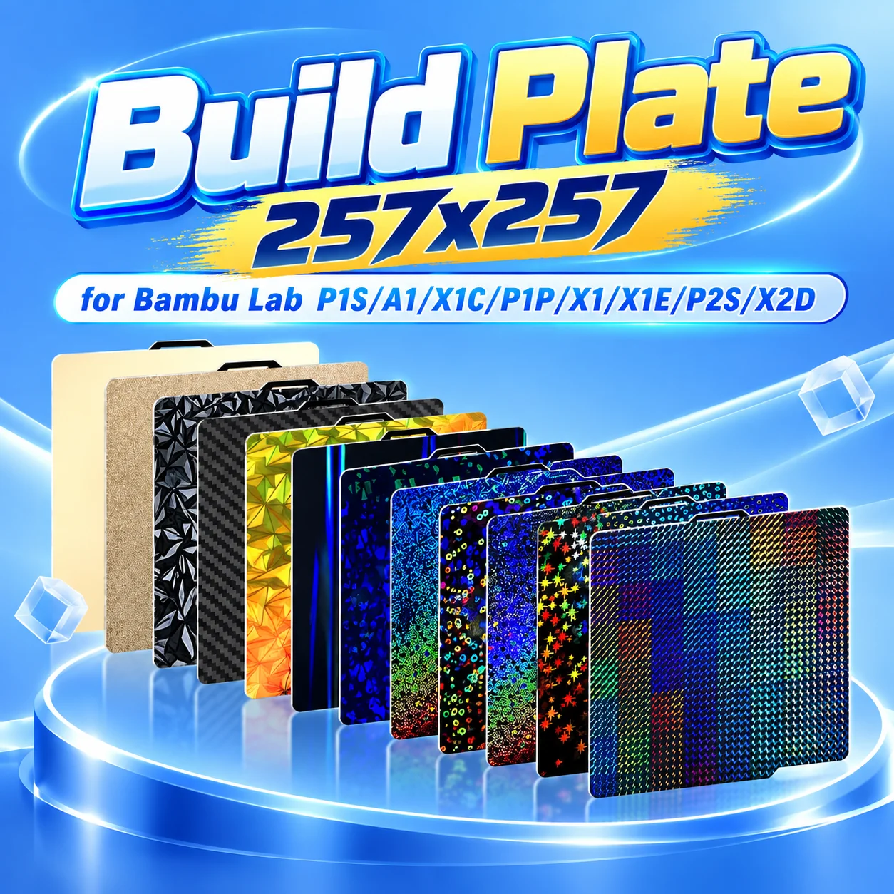 X1C P1P P1S P2S A1 X1 X2D Build Plate for Bambu Lab A1 Smooth PEI Sheet PEO PET for Bambulab P1P 3D Printer Heatbed Build Plate
