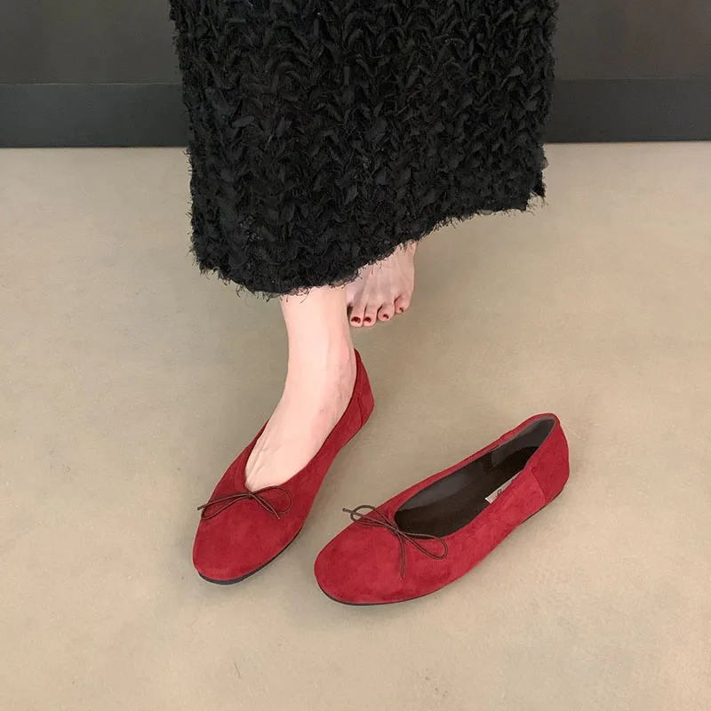 Neue modische Ballerinas mit Schmetterlingsknoten für Damen, flache Schuhe, lässige Ballerinas mit runder Spitze, flache, weiche Damen-Slipper. – Detail 8