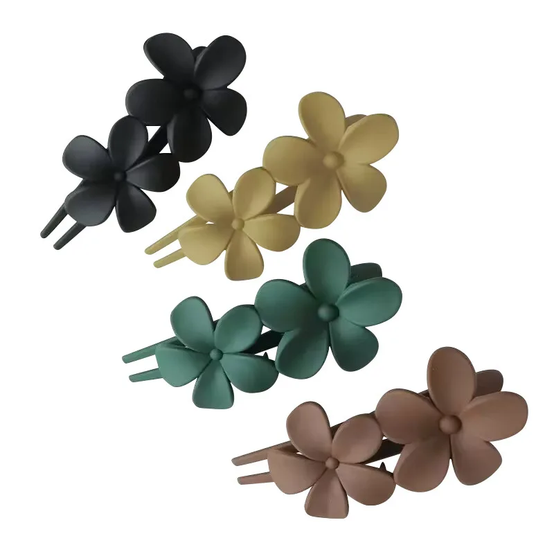 Frosted Flower HairClip Claws Simple Matte Hair Claw Clips for Women Girls Thin Thick Curly Women's Back of Head Headgear image 6