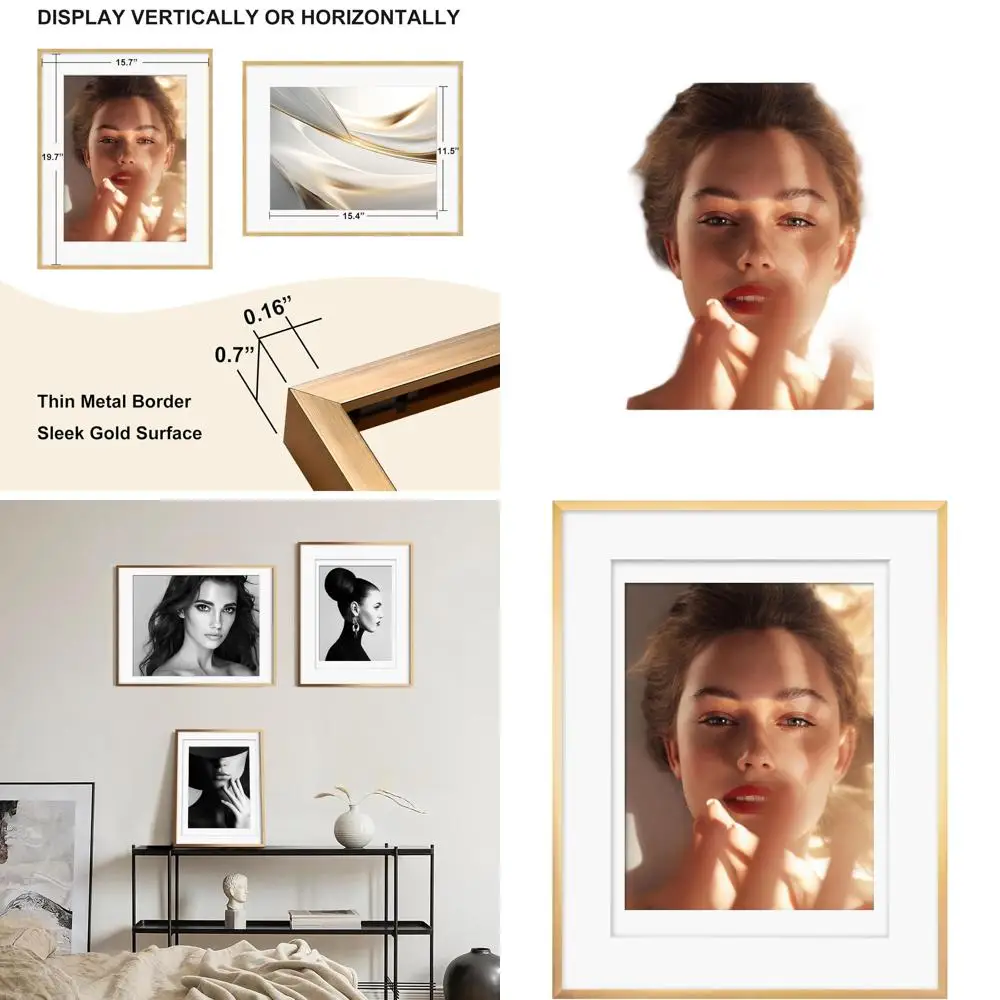 

Металлическая рамка для фотографий 12x16 или 16x20, с возможностью настенного крепления и защитным стеклом из плексигласа