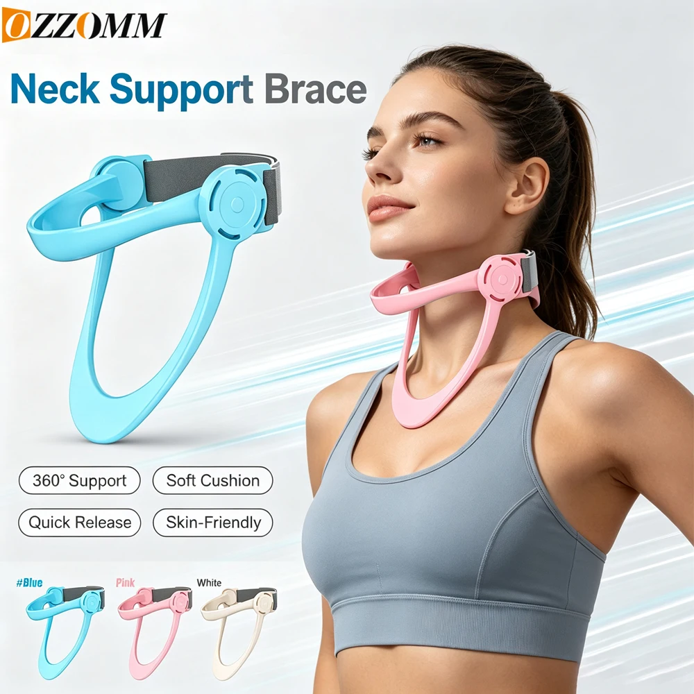 1PC Portable Neck Brace Cervical Collar, Adjustable Neck Brace,Lightweight Stretcher for Office Travel Reading, Gift Men Women