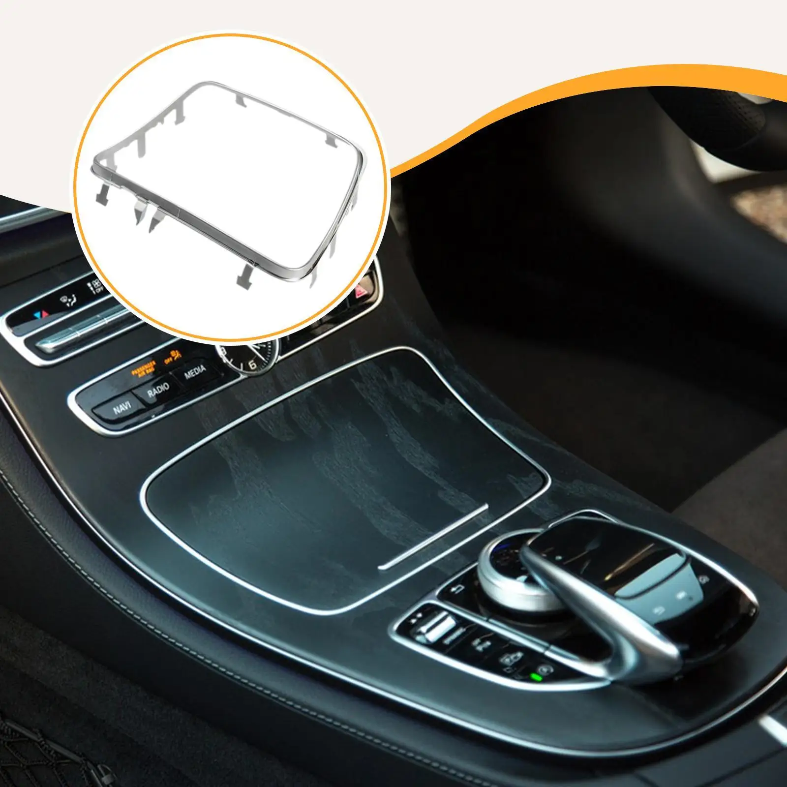 

Console Cup Holder Trim Frame Replacement Durable PP Center Panel Cover Accessory for Vehicle Stylish Interior