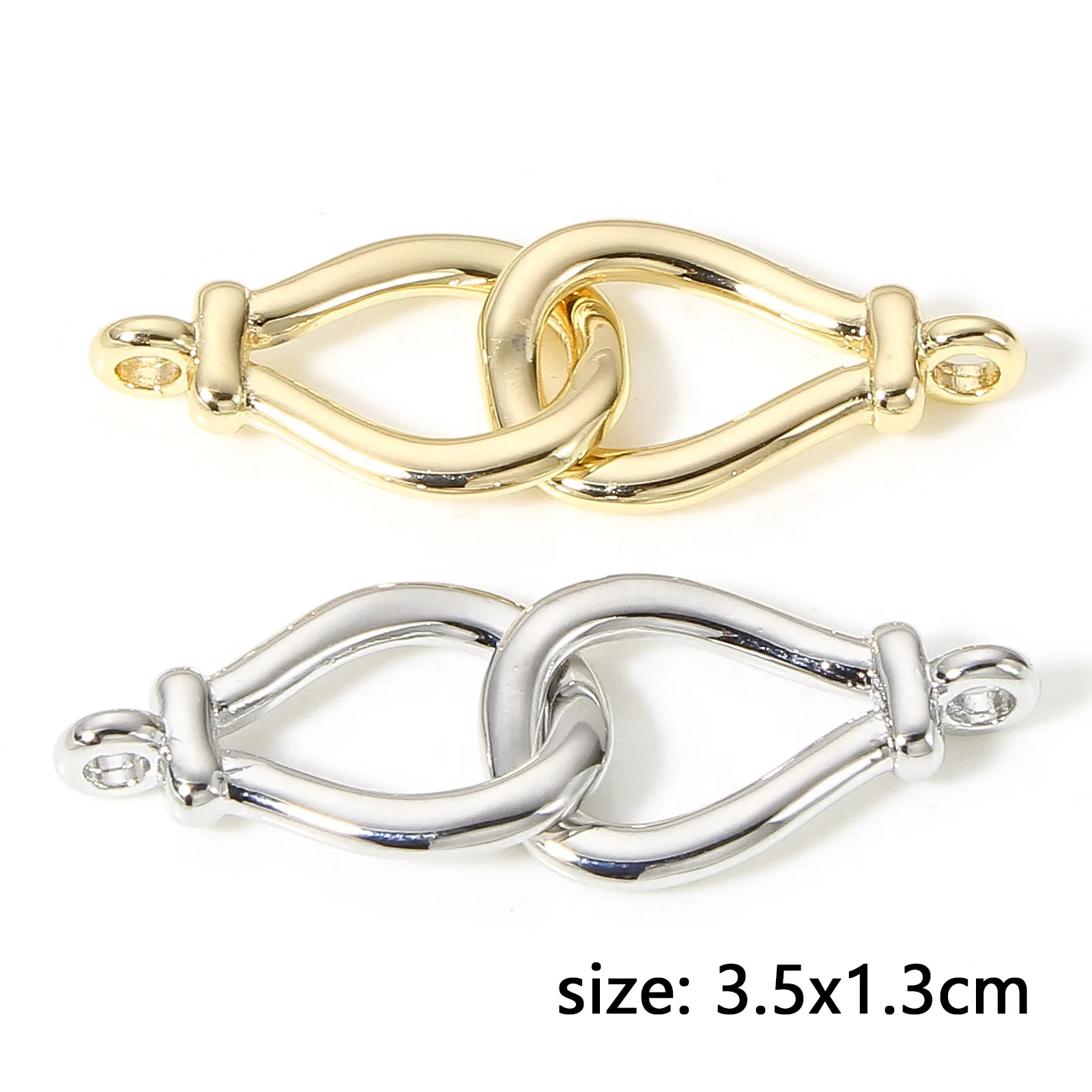 Copper Connectors Charms For Jewelry Making Link Infinity Symbol Connector Diy Handmade Bracelet Necklace Pendant 3.5x1.3cm 1PC