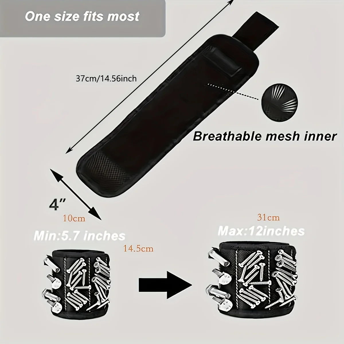 Strong Magnet Wristband for Holding Hardware, Portable Tool Belt for Motorcycle Car Repair Practical Gifts for Men Husband view 4