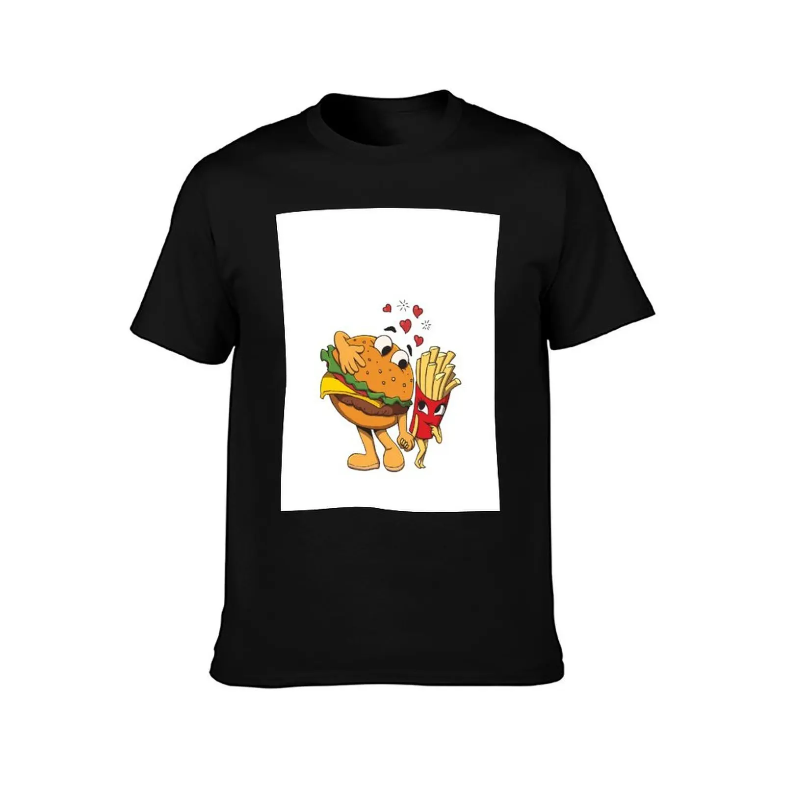 Love Between Burger And Fries T-Shirt Plus Size Comfort Fit Tee T-Shirt
