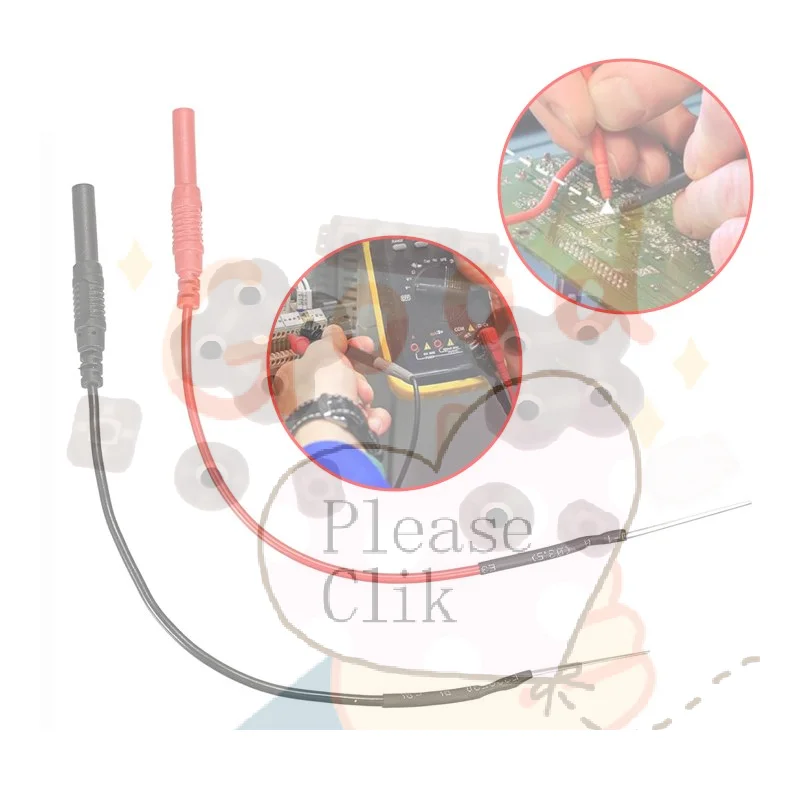2Pcs 4mm Female Adapter Cable Pin Plug Terminal Wire Multimeter Hook Banana Plug Test Le-ads Silicone Flexible Spoon Back Probe