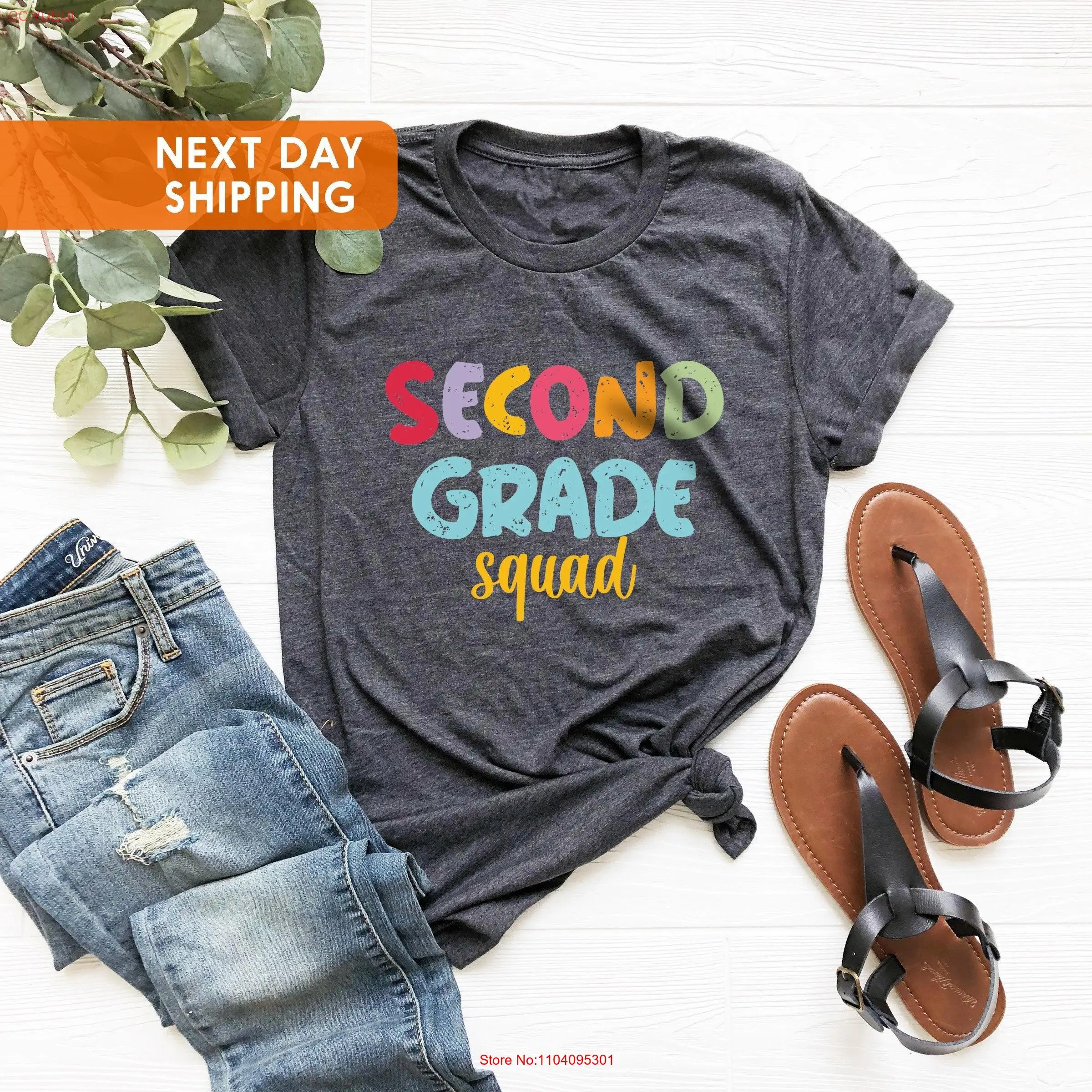 

Second Grade Squad First Teacher Team T Shirt Back to School Day of For long or short sleeves