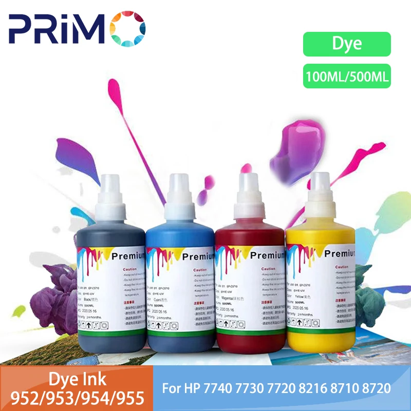 952 953XL 954 955 Refill CISS Dye Ink 100ml 500ml Compatible for HP HP OfficeJet Pro 7720 7740 8710 8715 8720 8730 8740 8210