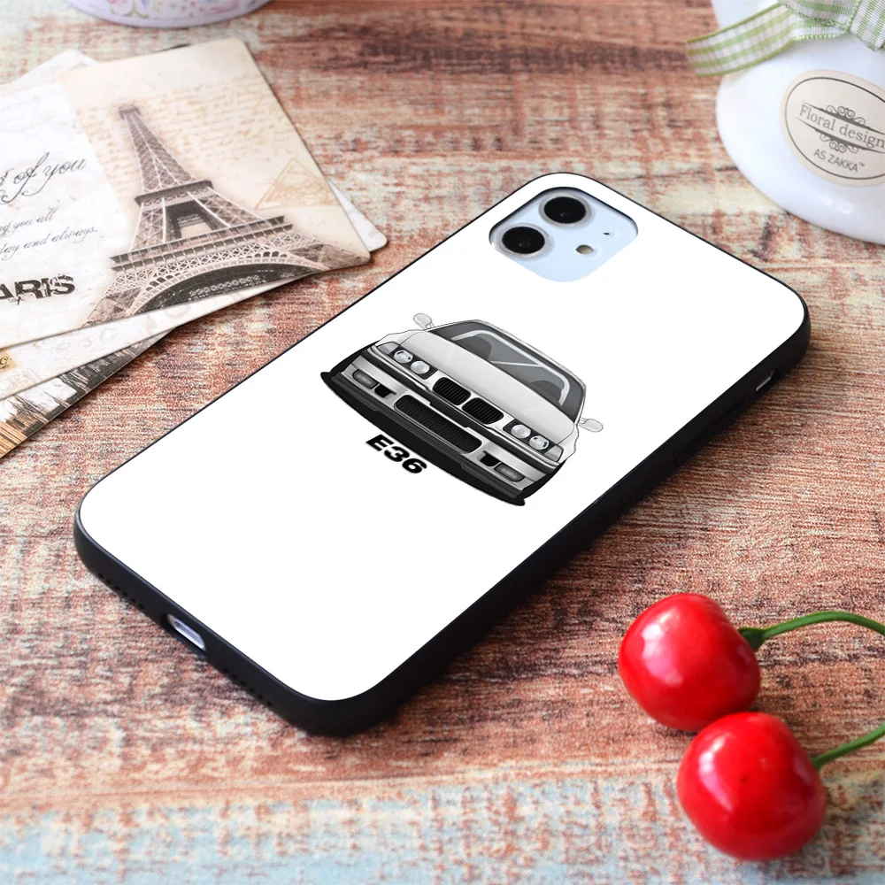 Luxury racing car For iPhone E36 E46 Soft TPU Border Apple iPhone 16 15 14 13 12 11 Pro Max 13Mini 14 15 16 Plus Non-slip Cover