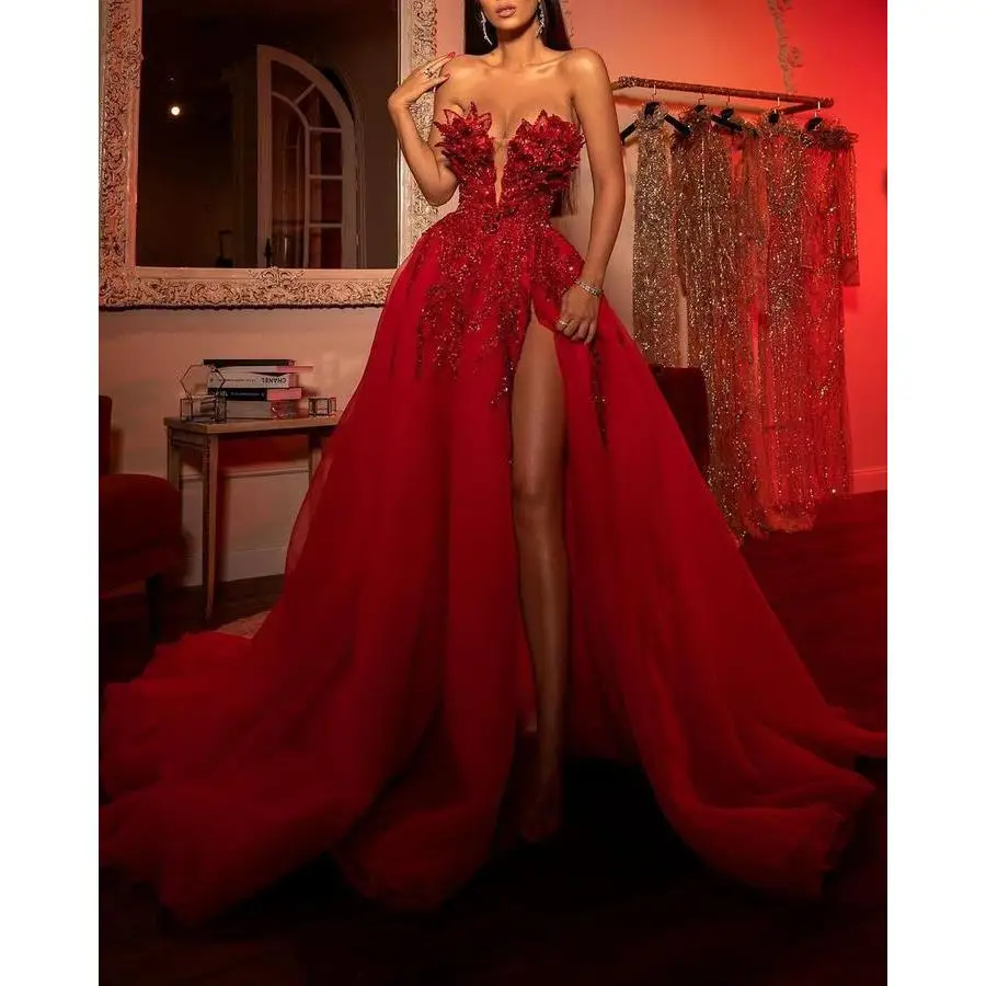

Sexy Embroidered Sequined One oulder Maxi Dr Princ Sle mid Waist Ball Gown for Adult Ceremony Polyester Fiber Long ...