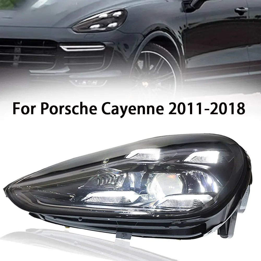 Headlights for  Porsche Cayenne Headlights 2011-2018 958 1 985 2 LED Laser Matrix Head Lamps Upgrade 2021 Style