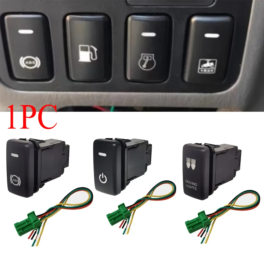 1pc luz laranja carro abs botão interruptor de alimentação aquecido com fio para toyota land cruiser hilux prado 120 fj cruise acessórios