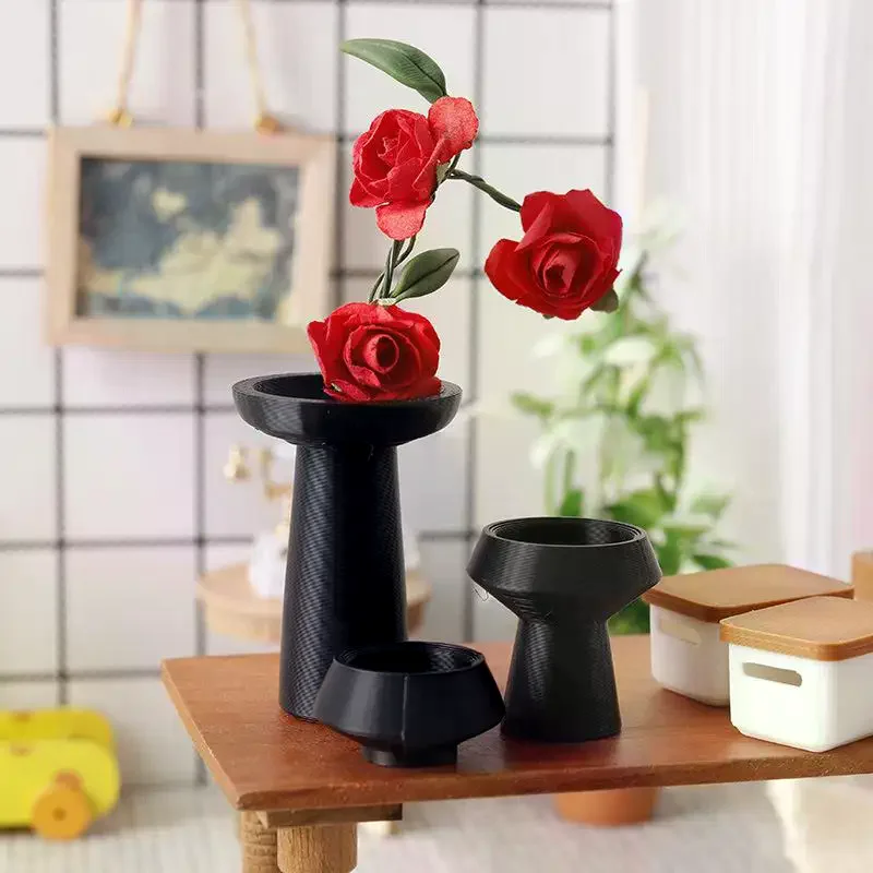 3 個ドールハウス DIY ミニチュアモデル家の装飾植木鉢飾りリビングルームの装飾テーブル花水耕花瓶
